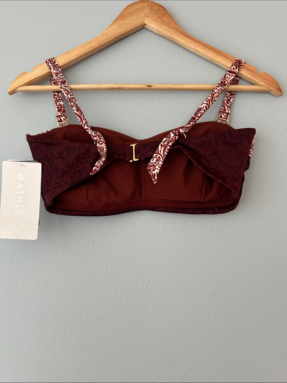 Athleta • NWT Aqualuxe Batik Bandeau Bikini Top Dried Cinnamon Size Medium - Picture 10 of 15